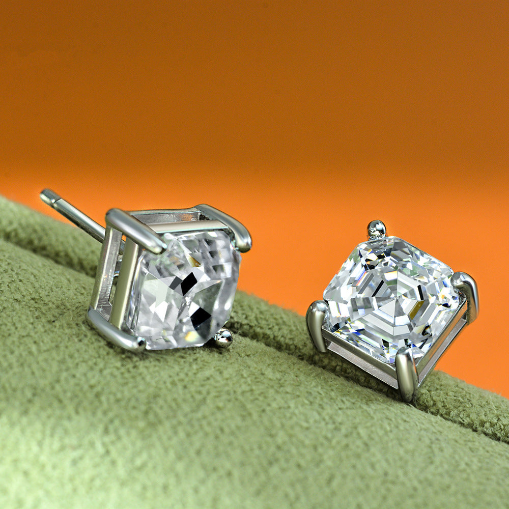 Quadratische Paraiba-Ohrringe E0126
