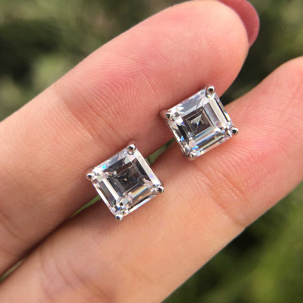 Quadratische Paraiba-Ohrringe E0126