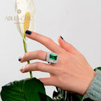 Smaragd-Blumenring R1160