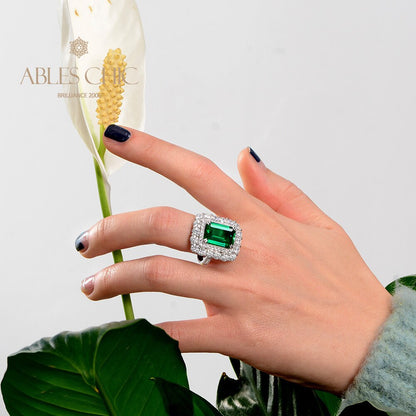 Smaragd-Blumenring R1160