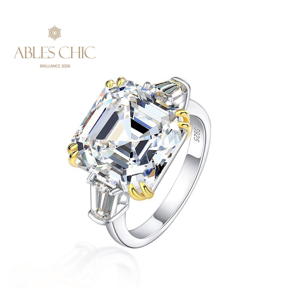 Asscher Ehering mit gelbem Citrin R0864