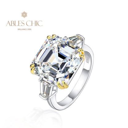 Asscher Ehering mit gelbem Citrin R0864
