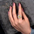 Blühender Gänseblümchen-Citrinring R1379