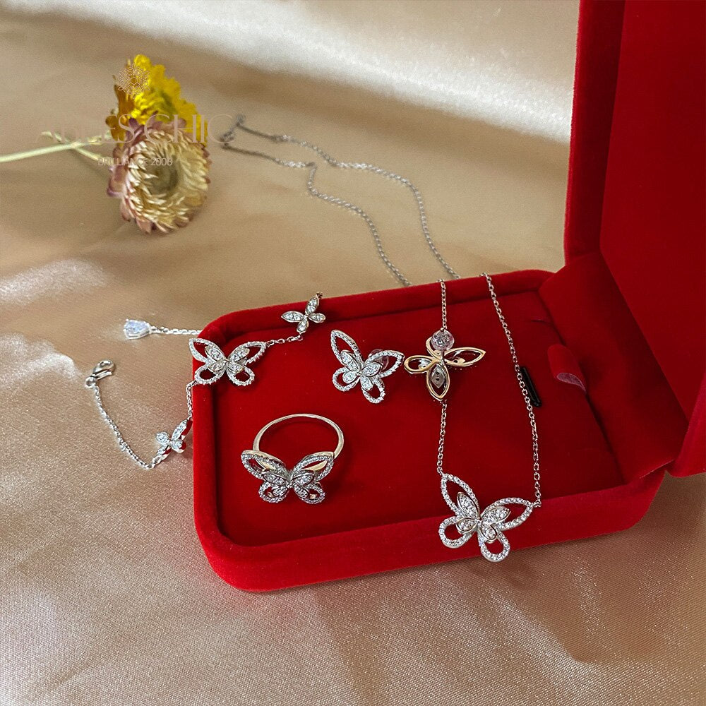 Pavé-Armband mit Schmetterlings-Eisverschluss B0486