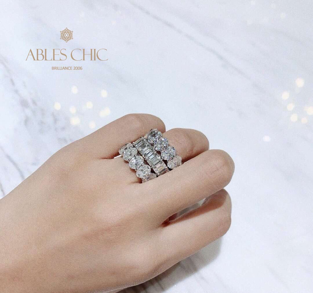 Länglicher Diamant-Ehering R0941