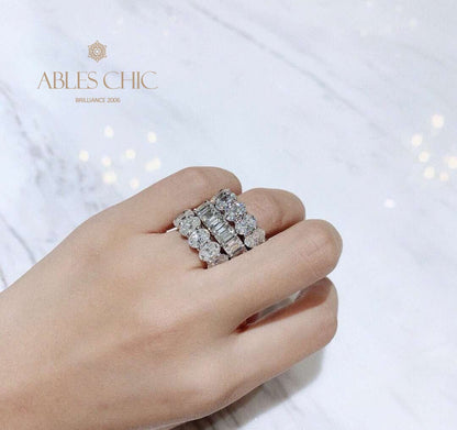 Länglicher Diamant-Ehering R0941