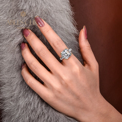Asscher Ehering mit gelbem Citrin R0864