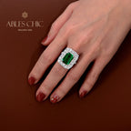 Smaragd-Blumenring R1160