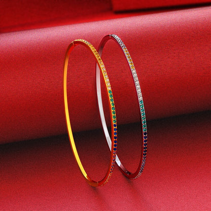 Schmaler Regenbogen-Armreif B0879