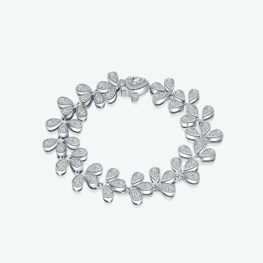 Blume Iced Out Hochzeitsarmband B0553