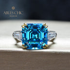 Asscher Ehering mit gelbem Citrin R0864