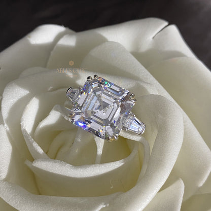 Asscher Ehering mit gelbem Citrin R0864