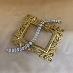 Smaragdschliff Iced Out Brautarmband B0452