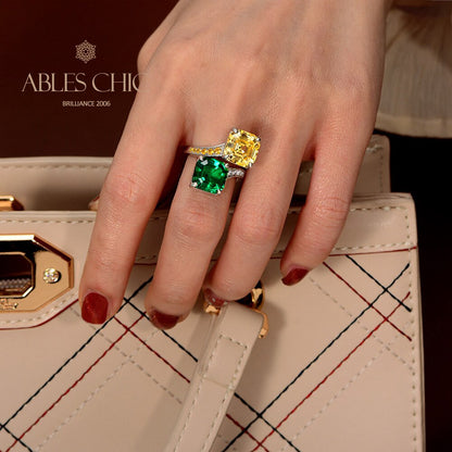 Offener Ring mit böhmischen Edelsteinen R1449