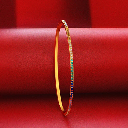 Schmaler Regenbogen-Armreif B0879
