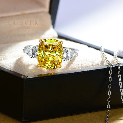 Cocktailring mit Citrin und hohem Kohlenstoffgehalt R0884
