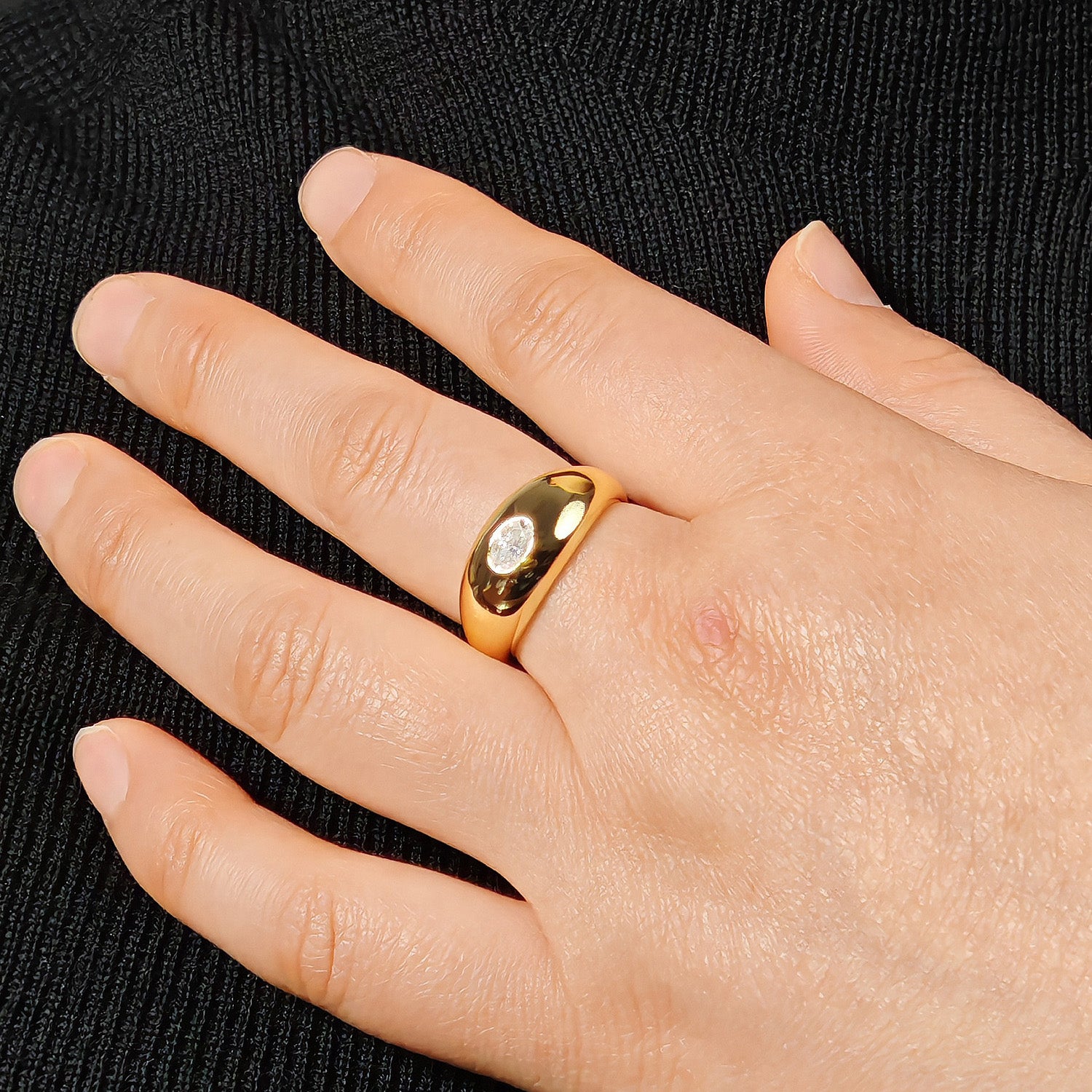 Solitaire Moissanite Dome Ring