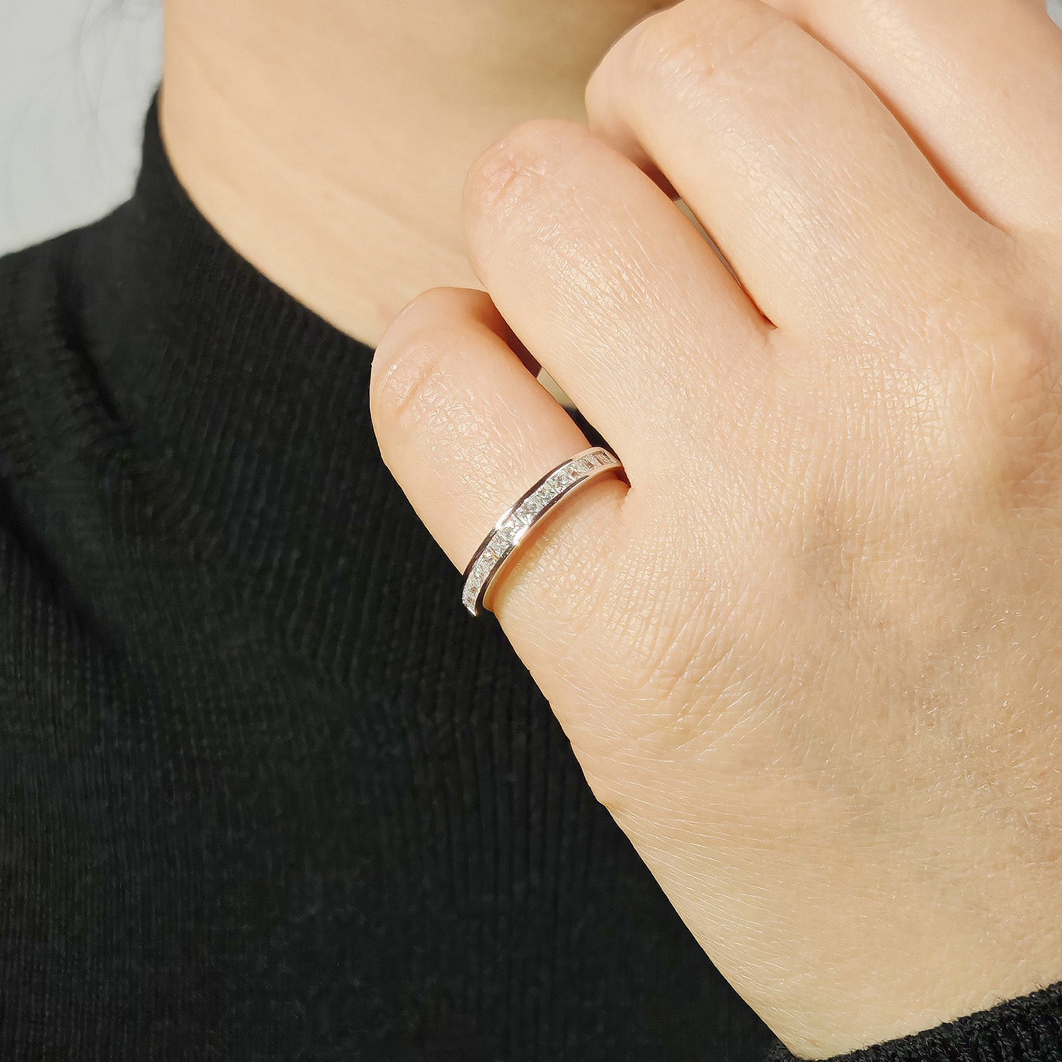 Princess-Cut Moissanite Band