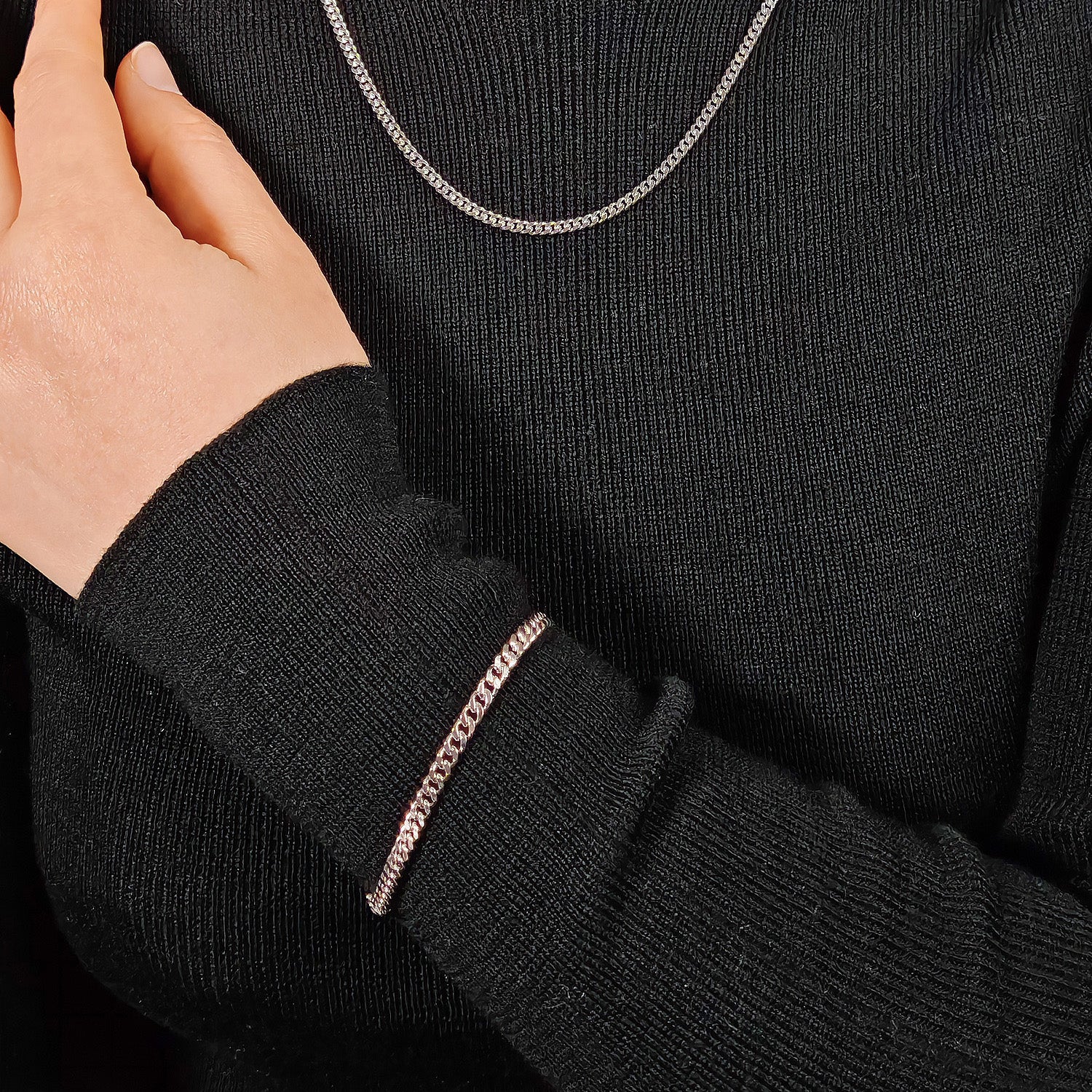 Diamond Cut Chain Bracelet 4mm