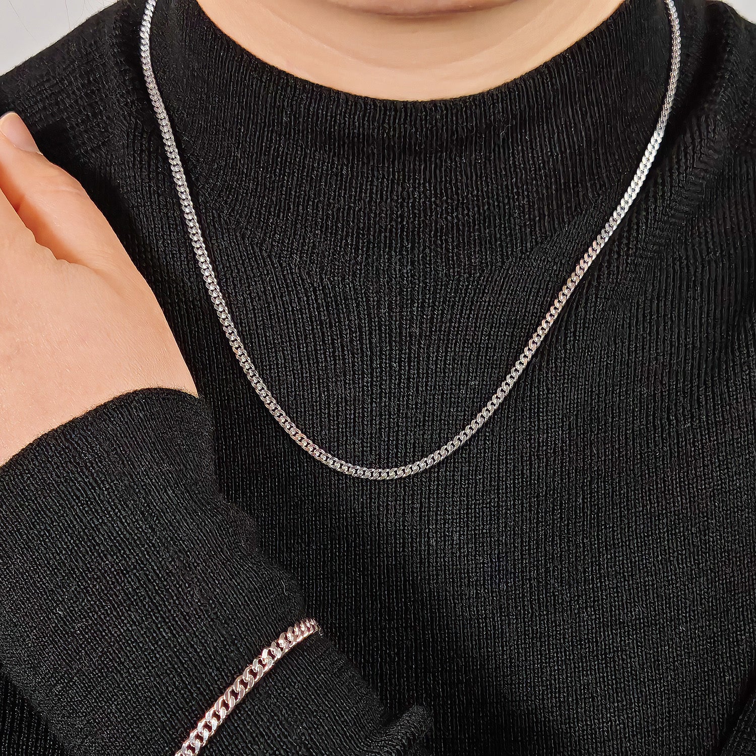 Diamond Cut Link Chain Necklace