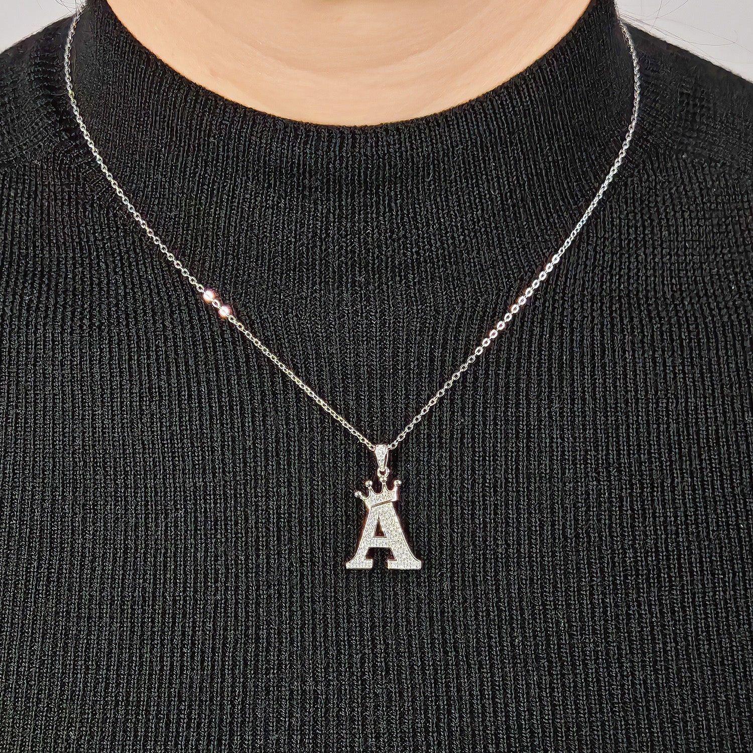 Crown Initials Pendant