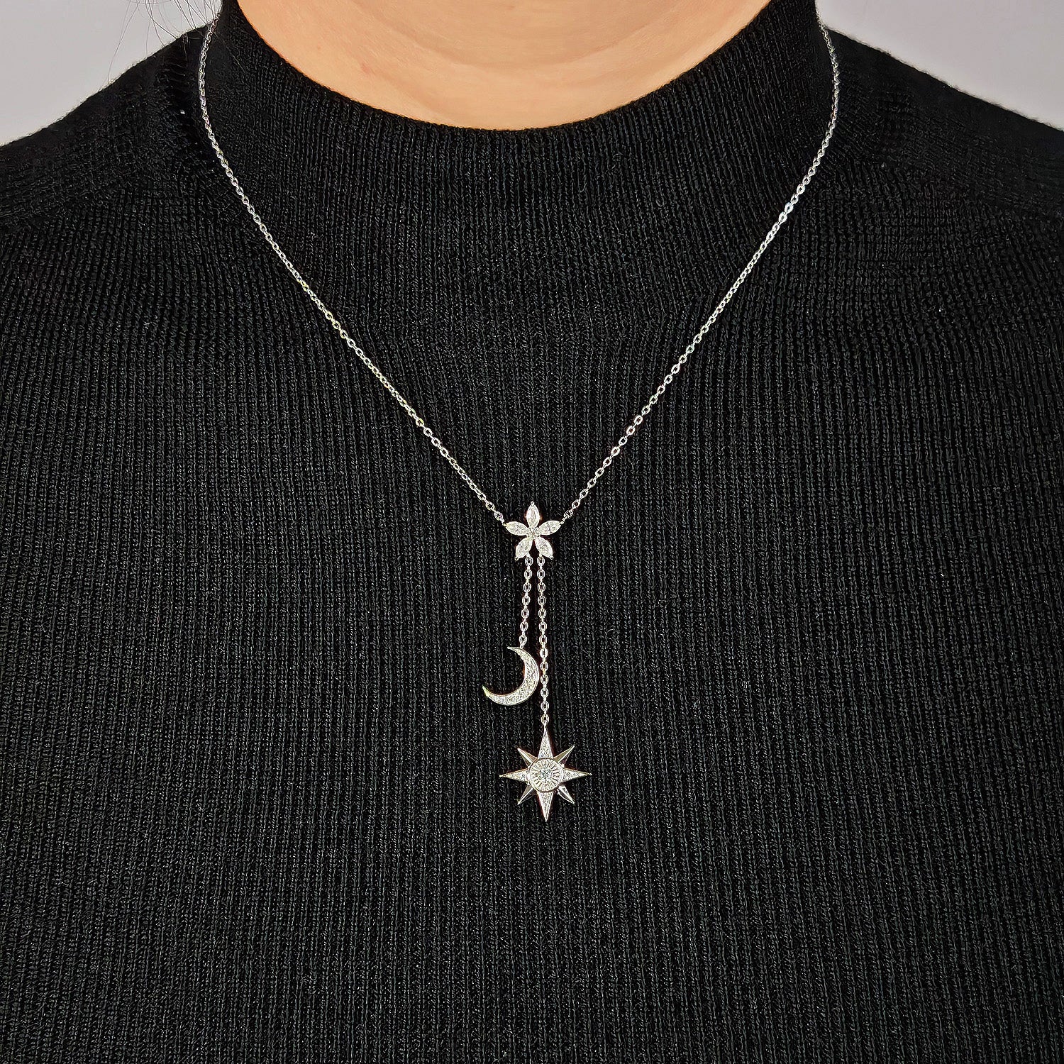 Celestial Moissanite Y-Necklace