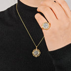 Halskette mit umgedrehter antiker Münze 5982