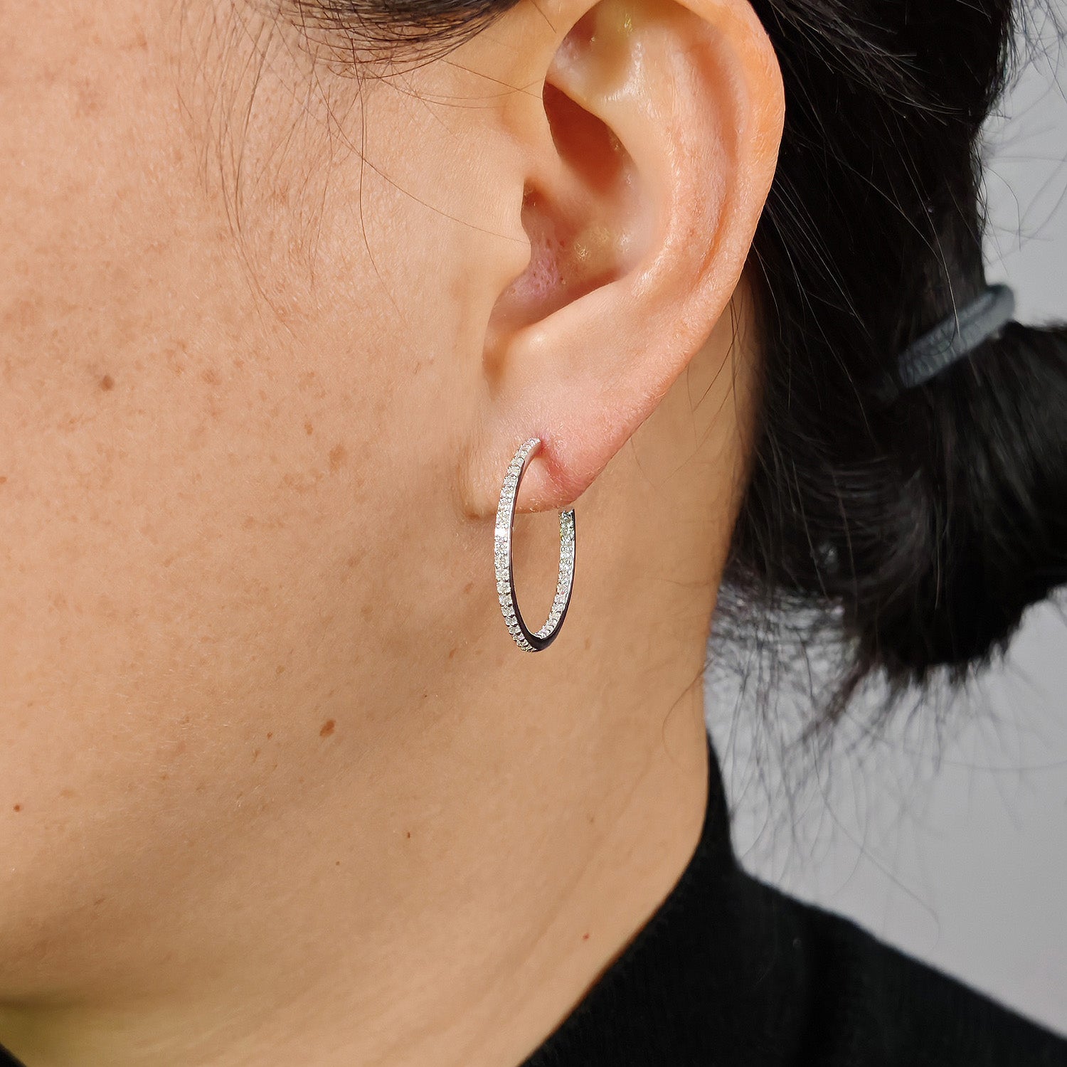 Inside-Out Moissanite Hoops