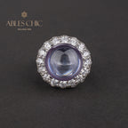 Halo-Ring mit Granatbesatz R0321