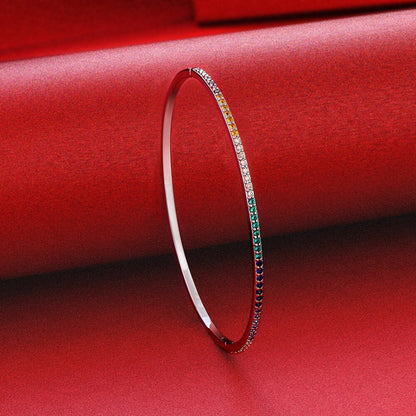 Schmaler Regenbogen-Armreif B0879