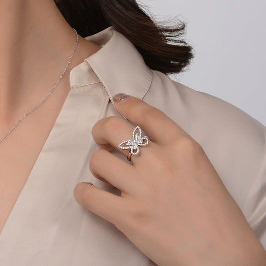 Cocktailring mit Schmetterlings-Pavé R1094