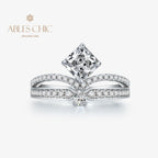 Eleganter Kronen-Verlobungsring R1524