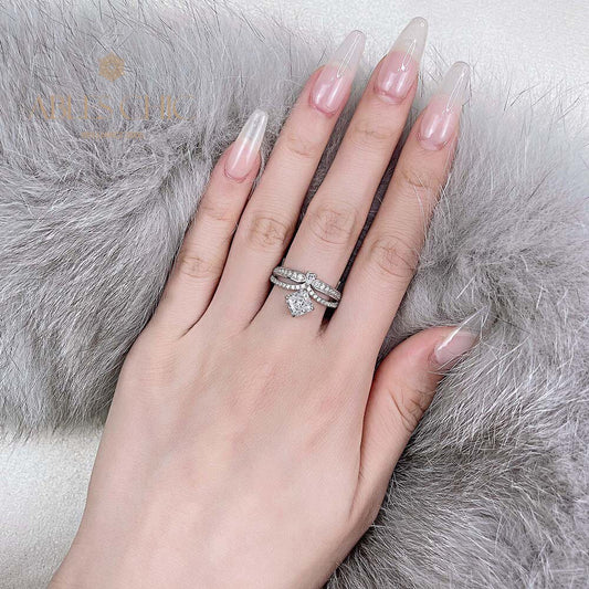 Eleganter Kronen-Verlobungsring R1524