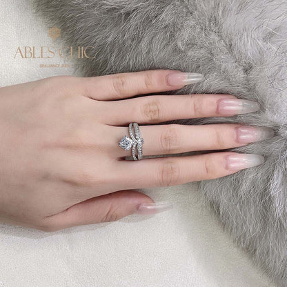 Eleganter Kronen-Verlobungsring R1524