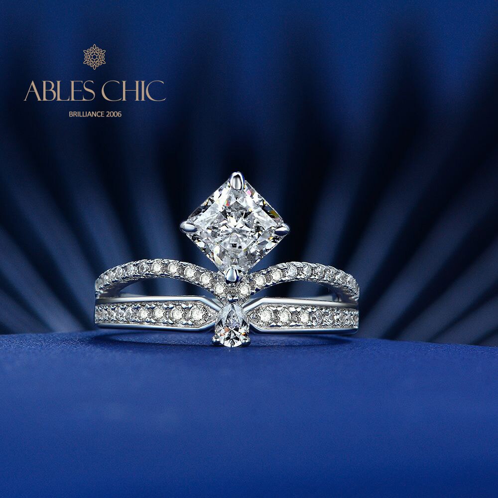 Eleganter Kronen-Verlobungsring R1524