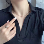 Halskette mit geriffelter Kette und T-Steg