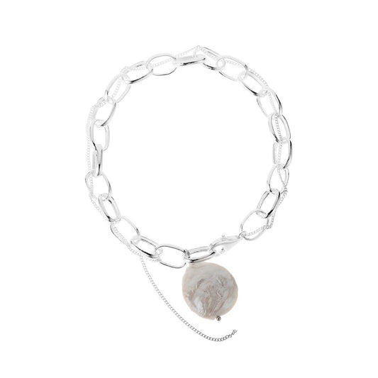 Armband mit barocken Perlen und Kabelgliedern B1025