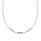 Grüne Jade Bambus Knoten Halskette N1046