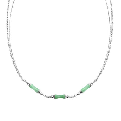 Grüne Jade Bambus Knoten Halskette N1046