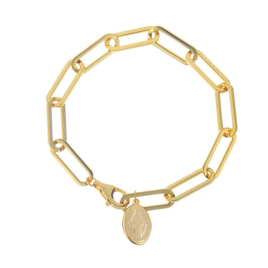 Dickes, gezogenes, längliches Kettenarmband B1045