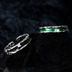 Strukturierter Ring mit Emaillestreifen R1262