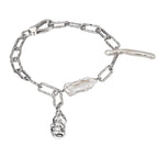Verlängertes Kettenarmband mit Barockperlen B1038