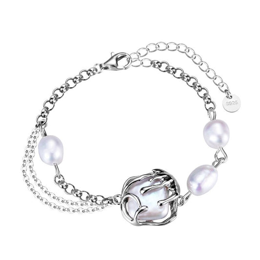 Gewickeltes Barockperlen-Mehrkettenarmband B1049