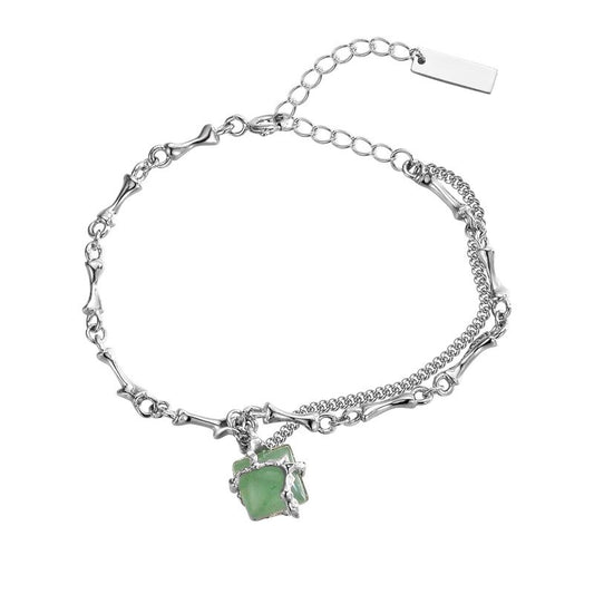 Jadearmband mit Bambusknoten B1018