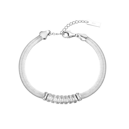 Schlangenkettenarmband mit Zirkoniasteinen B1009