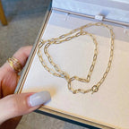 Halskette mit geriffelter Kette und T-Steg