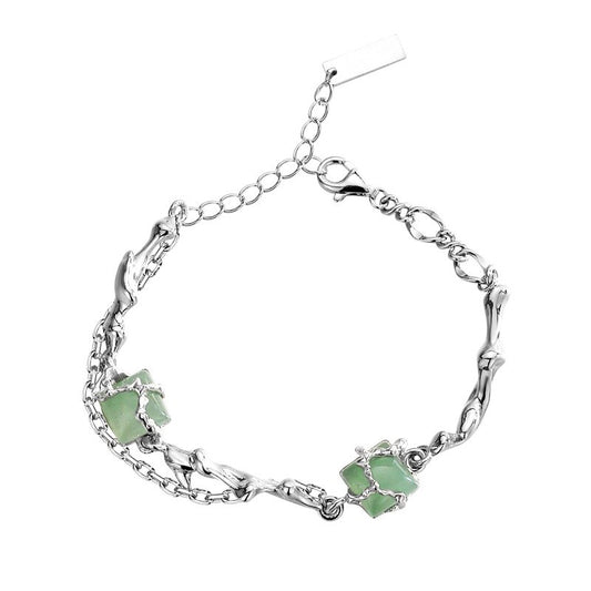 Gewickeltes Jade-Mehrkettenarmband B1010