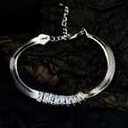 Schlangenkettenarmband mit Zirkoniasteinen B1009
