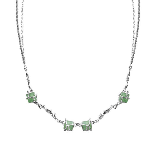 Jade Unregelmäßige Kettenhalskette N1014