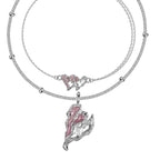 Geknülltes Herz Rosa Emaille Armband B1003